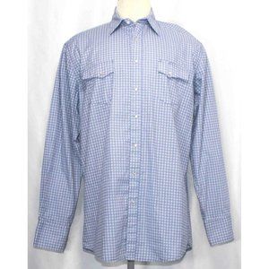 Wrangler Wrancher Blue Plaid Pearl‎ Snap Shirt WTMH60293 Mens Size XLT
